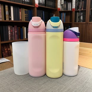 跨境硅胶OWALA保温杯套475ml710ml945ml杯垫吸管杯透明耐磨保护套