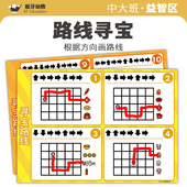幼儿园中大班益智区路线寻宝方向认知迷宫游戏认识方向区域材料