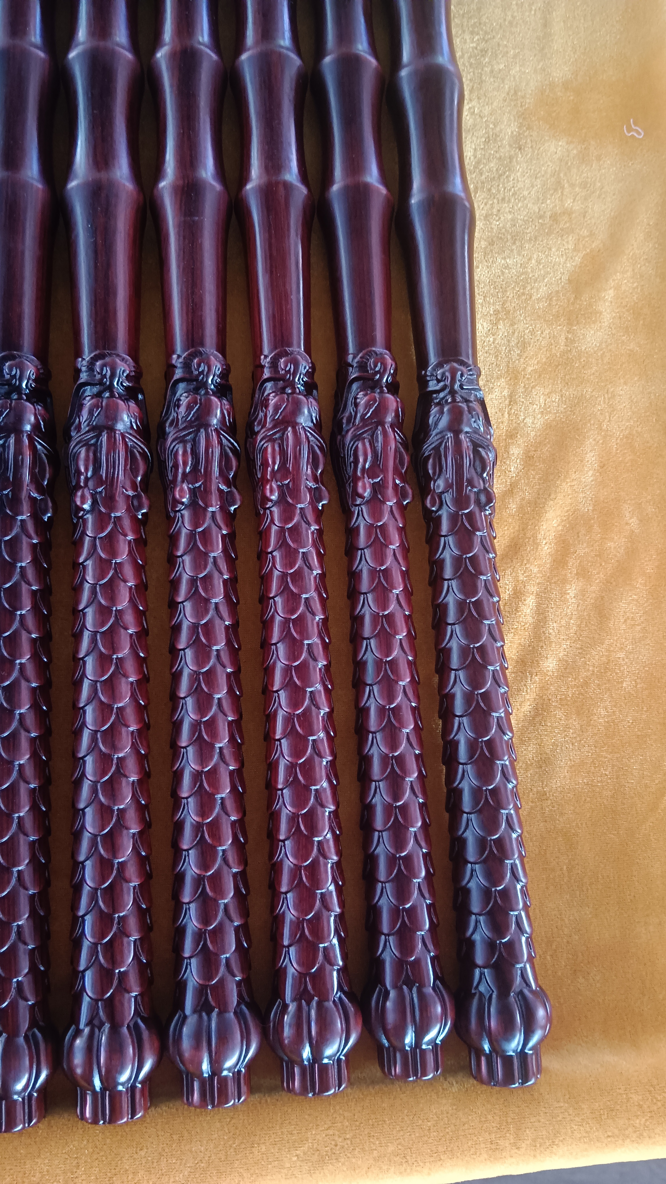 紫檀木打神鞭亢龙锏武术防身棍应急短棍木棍健身汽车硬实木狼牙棒