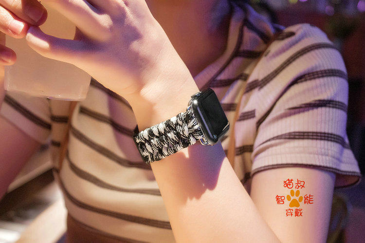 Dây dù dây đồng hồ bện dùng cho apple iwatch5789ultra đồng hồ đeo tay apple watch 6se2 thể thao nam