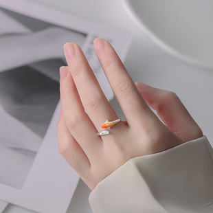 国潮福运锦鲤戒指女小众设计民族风聚财女士旺财运食指戒新年礼物