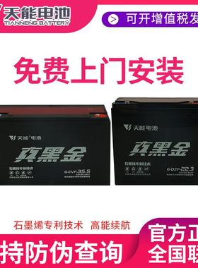 天能电池 真黑金石墨烯60V22Ah二轮车三轮车电动车电摩款铅酸电池
