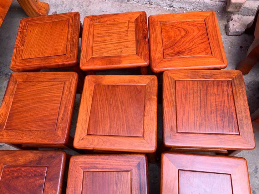 缅甸花梨木四方换鞋凳小孩实木板凳家用沙发凳纯料大果紫檀矮凳