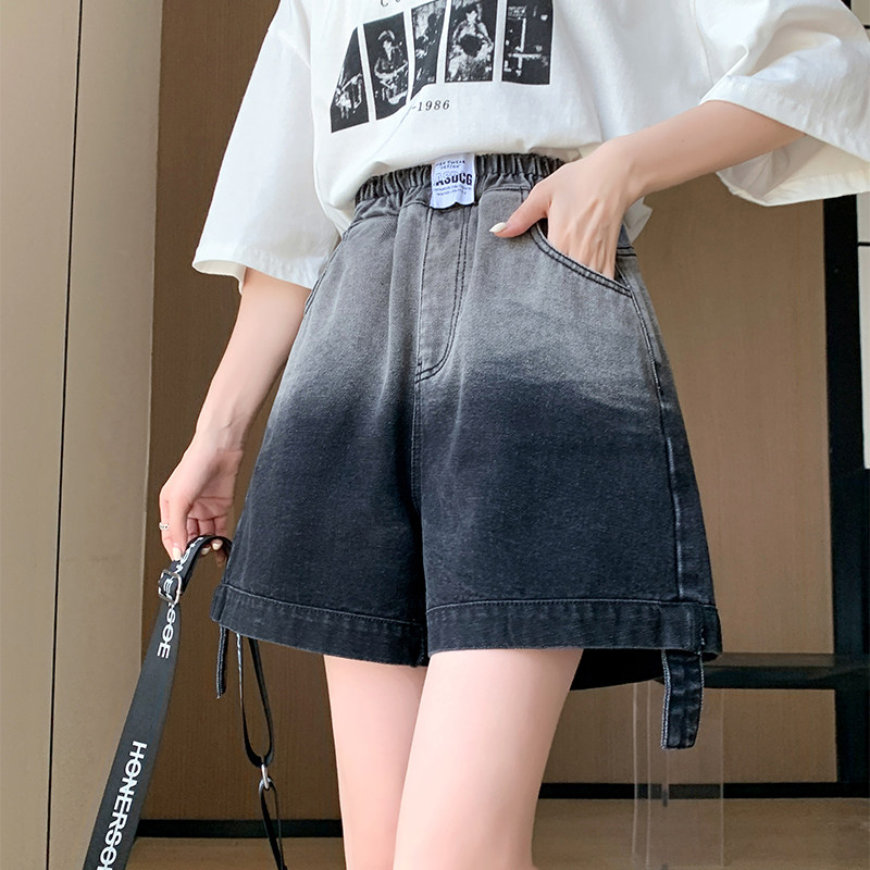 加肥加大码显瘦牛仔短裤女夏薄款胖mm学生百搭宽松阔腿裤休闲热裤