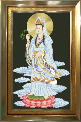 新款菩观萨音十字绣套件精准印花