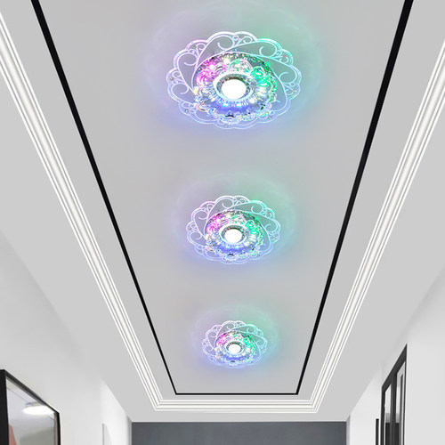 过道灯走廊吊灯网红爆款2025新款七彩内嵌式高级感筒灯中山灯具