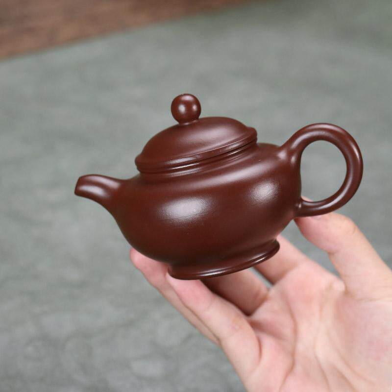 宜兴小品原矿紫朱泥掇只壶