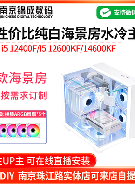 i5 12400F/12600KF/14600KFDIY台式电脑纯白mini海景房游戏整主机