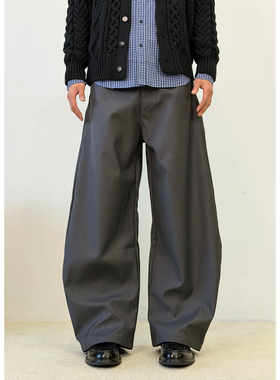 BurnBro复古简约高级感弯刀西裤男女宽松垂感cleanfit阔腿休闲裤