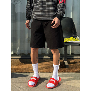 潮 男女cleanfit基础通勤五分裤 BurnBro美式 复古全棉直筒休闲短裤