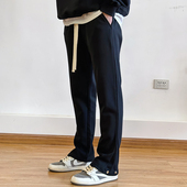情侣宽松休闲直筒微喇长裤 子男百搭运动卫裤 子 高街裤 BurnBro美式