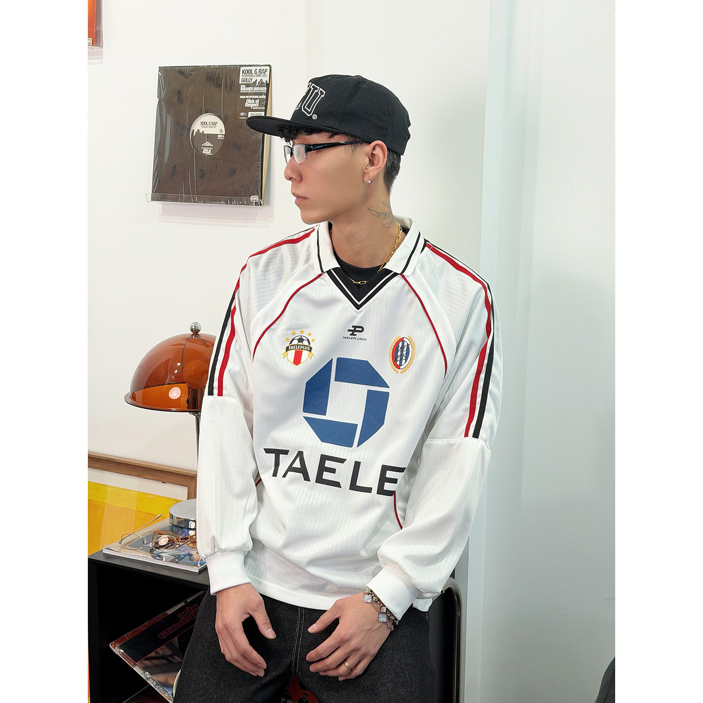 BurnBro美式复古运动球衣男女街头潮牌宽松V领长袖T恤vintage上衣,男装,T恤,淘宝优惠券,粉丝福利购,淘宝优惠卷