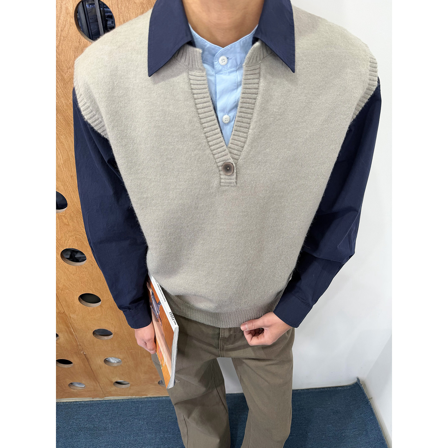 BurnBro小众复古老钱简约休闲毛织背心内搭男女cleanfit叠穿马甲,男装,常规马甲,淘宝优惠券,粉丝福利购,淘宝优惠卷