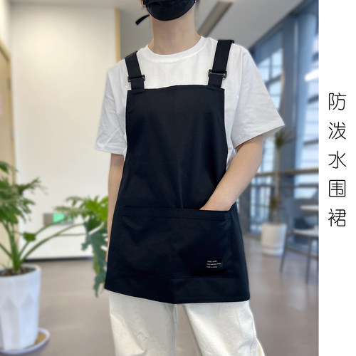 日式防泼水工装围裙餐饮专用