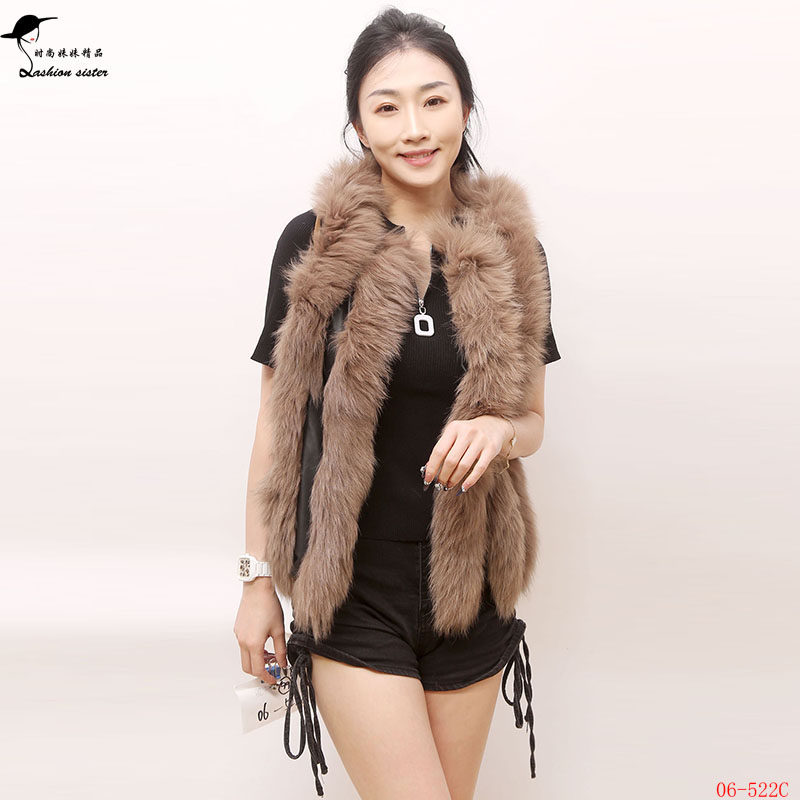 紫帝莎澜休闲百搭狐狸毛皮草