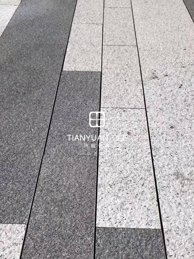 庭院仿古花岗岩瓷砖石英材pc车库面地面铺石露台广场室外院子通体