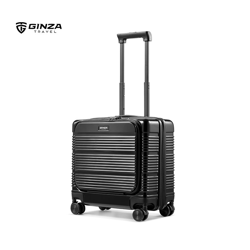 银座GINA TRAVEL 17寸前开登机箱拉杆箱商务旅行箱子男女拉杆箱潮