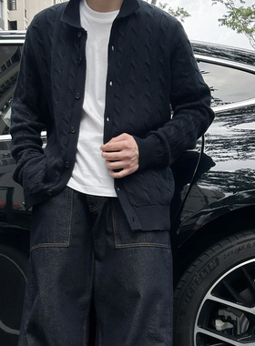 VicxxClothing出品小马家刺绣小马标羊毛绞花编织开衫毛衣针织衫