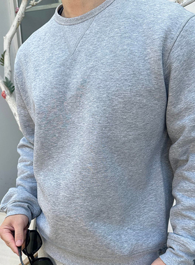 VicxxClothing出品小马刺绣老钱风纯色秋冬加绒宽松圆领套头卫衣