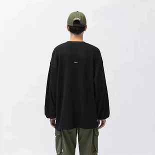 西山彻WTAPS WAFFLE背后字母刺绣华夫格圆领日系休闲秋冬长袖T恤