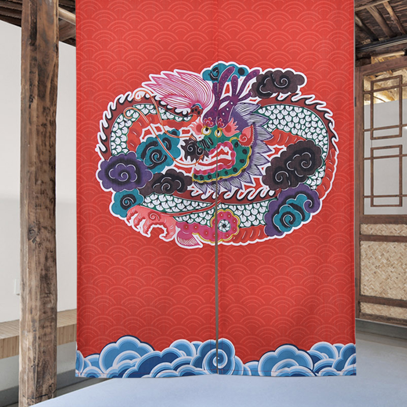 传统年画布帘门神财神图布艺门帘厨房餐厅商用装饰短帘定制壹源色图片