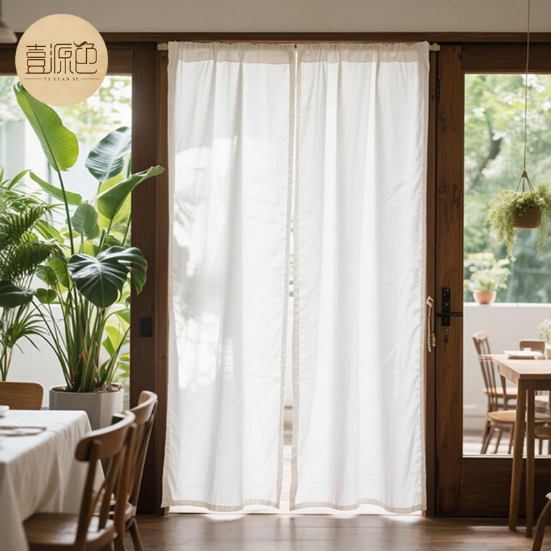 棉麻门帘布帘定制餐厅装饰布隔断帘薄布透光短帘半帘印图免打孔,居家布艺,门帘,淘宝优惠券,粉丝福利购,淘宝优惠卷