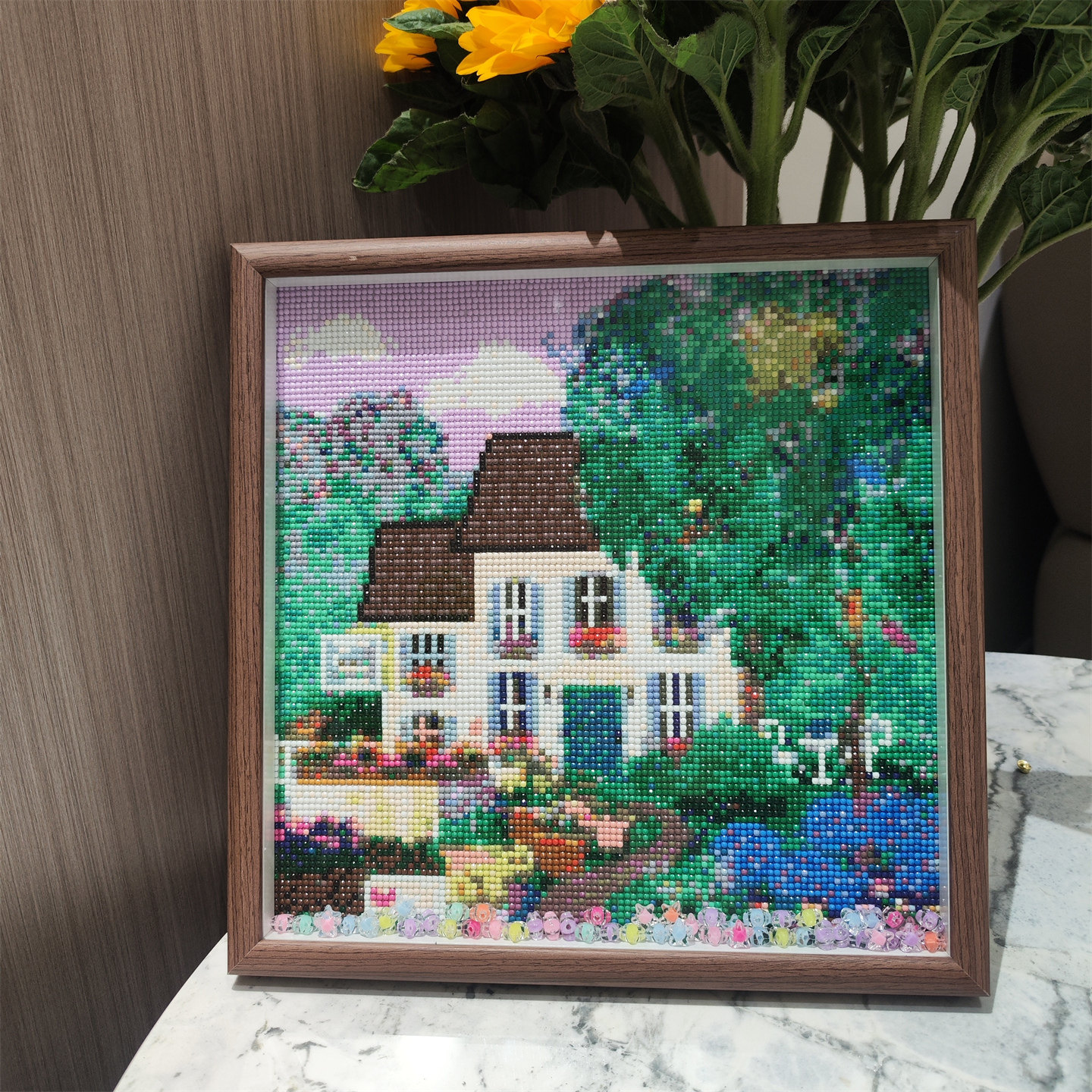 夏季小院风景钻石画2026新款手工钻石绣送画框~需要自己贴钻石画