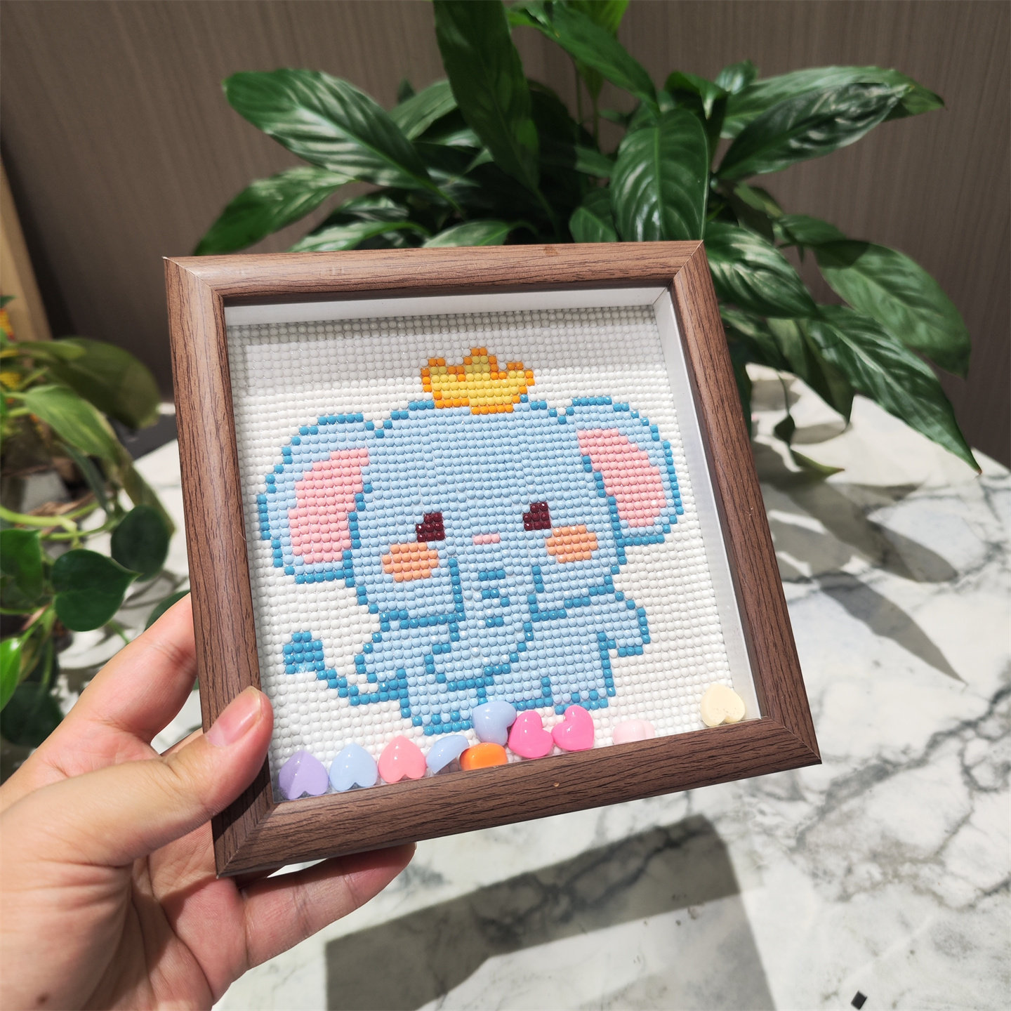 可爱大象小幅钻石画送画框