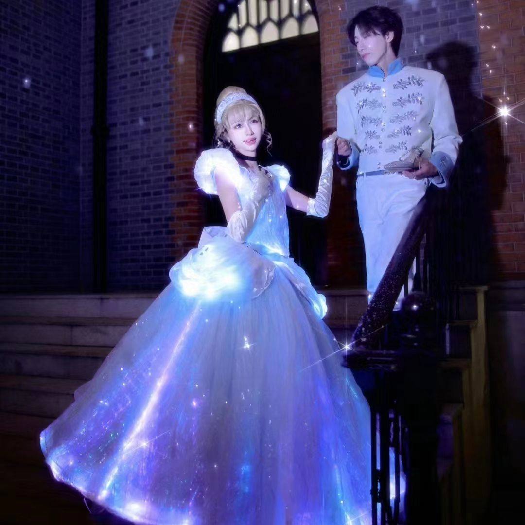 【定制】高端发光婚纱礼服宴会演出成人连衣裙艺考演出公主蓬蓬裙