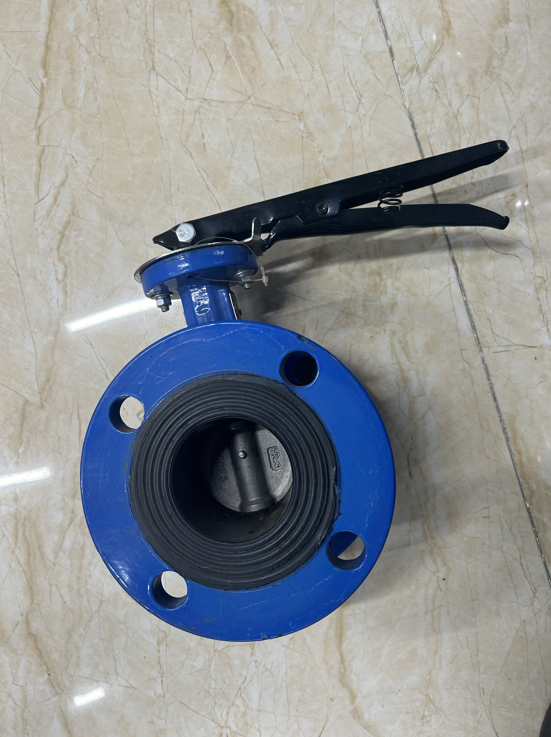 D41X-10/16手动手柄法兰蝶阀304不锈钢板DN65801001250150200蝶阀