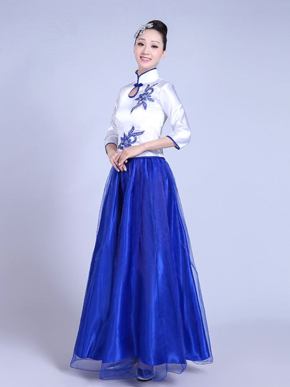 NEW EMBROIDERED CHORUS COSTUMES MALE ADULT STUDENTS PERFORMANCE COSTUMES RED SONGS MIDDLE-AGED AND ELDERLY GROUP BUYING