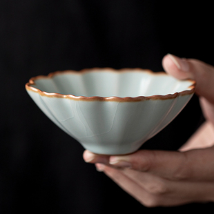 天青汝窑主人杯开片可养茶杯陶瓷品茗杯茶盏功夫茶具个人专用送礼