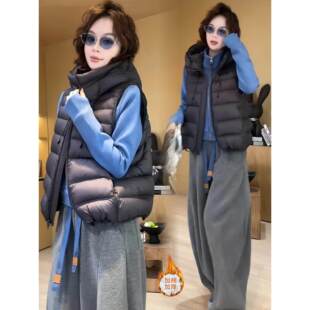 老钱风时尚套装女装冬季加厚羽绒棉服保暖卫衣休闲卫裤三件套