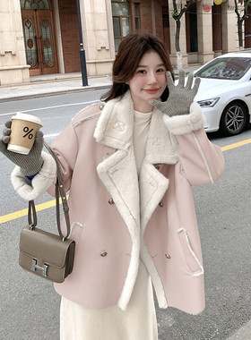 新款首发 蓝色皮毛一体加厚外套 7682-P235-K328