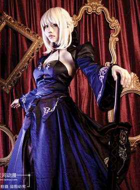 fate/命运之夜黑saber礼服  剑士服 阿尔托利亚 saber cos服 现货