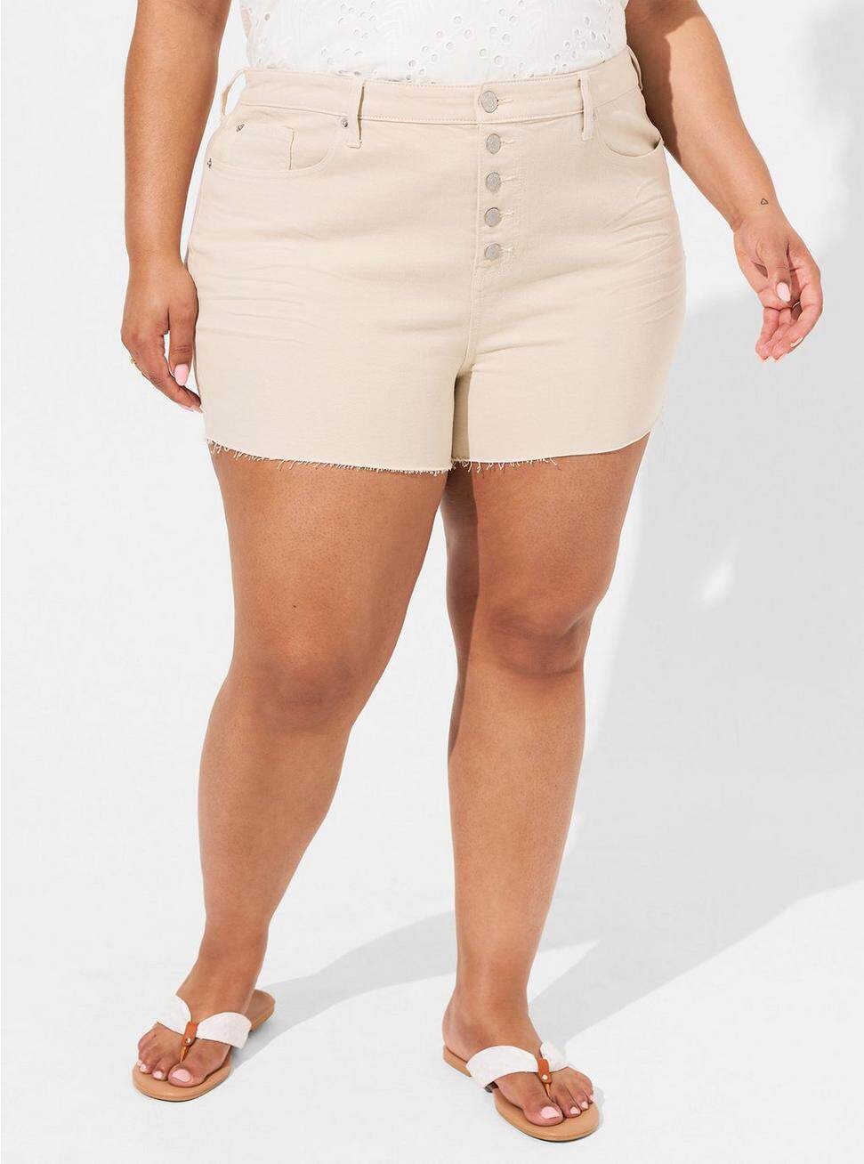 150斤300斤修身显瘦高腰弹力牛仔短裤胖mm大码plus sizet女夏热裤