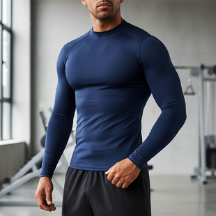 MCPW 高领篮球足球打底运动t恤健身跑步高弹速干衣 紧身衣训练长袖