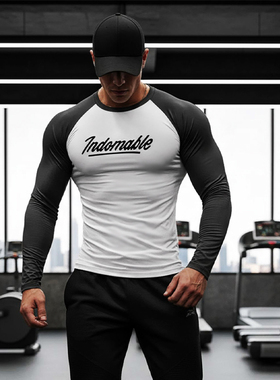 MCPW 加绒长袖T恤男训练紧身跑步运动高弹速干健身上衣服231225B