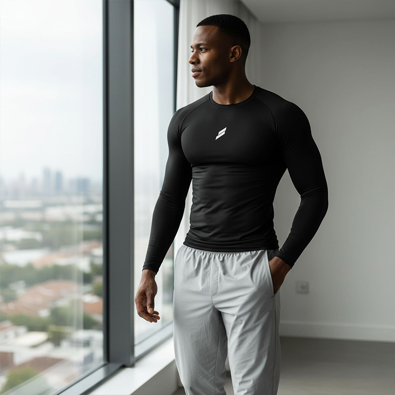 MCPW 速干紧身衣打底衫男圆领高弹运动健身训练服长袖t恤251109A