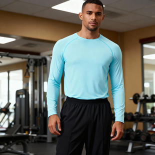 t恤宽松训练透气冰丝防晒凉感户外跑步健身上衣 运动长袖 MCPW 男士