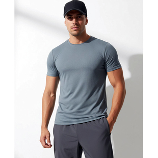 MCPW 户外运动休闲上衣提花透气肌肉健身训练服 速干圆领T恤男夏季