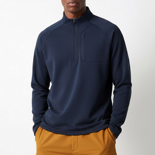 MCPW t恤 半拉链速干衣运动男健身户外跑步训练服立领拼接休闲长袖