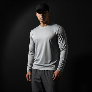 MCPW 速干t恤男健身服圆领上衣休闲透气宽松跑步运动户外训练长袖