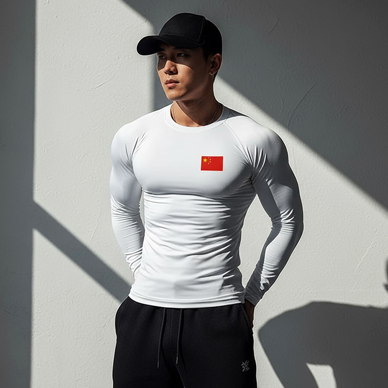 MCPW 国潮速干紧身衣男健身长袖T恤训练运动服篮球高弹快干打底衫