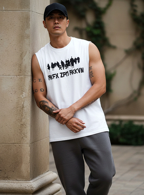 MCPW 休闲背心男运动坎肩圆领健身上衣西海岸美式无袖t恤260122A