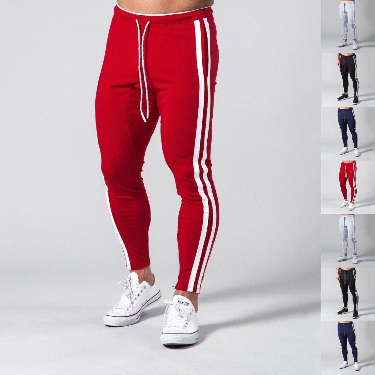 MCPW 健身跑步运动长裤男户外撞色美式卫裤秋季新款训练小脚裤