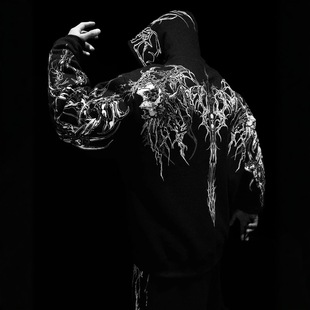 美式 卫衣套头秋季 连帽衫 运动健身男士 休闲训练外套 暗黑风格 MCPW