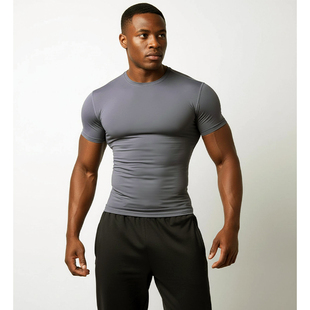 圆领速干高弹透气紧身衣 撸铁美式 MCPW 健身衣男运动t恤训练短袖