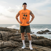 MCPW 240310Q 上衣潮牌夏季 无袖 T恤宽松背心男休闲圆领坎肩美式