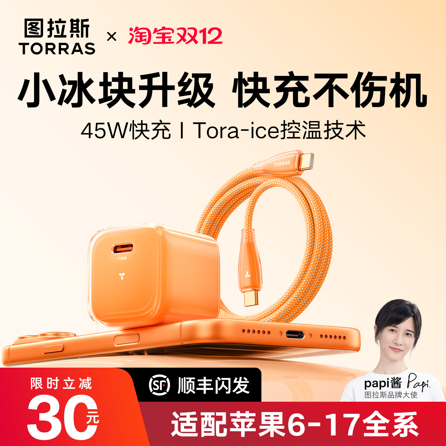 [新17快充]图拉斯小冰块充电器